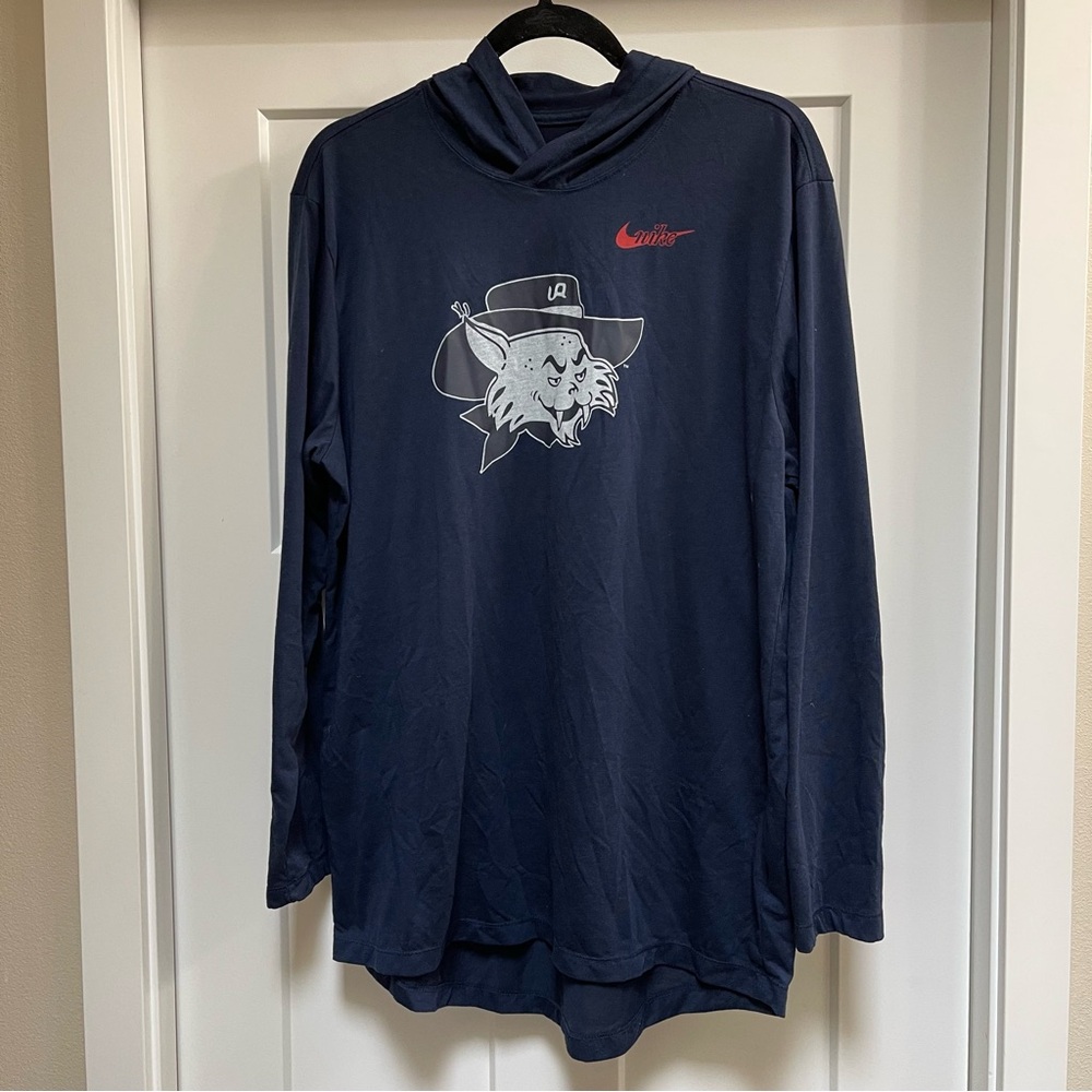 EUC Men’s Nike University of Arizona lightweight Knit Pullover Hoodie, Navy, L